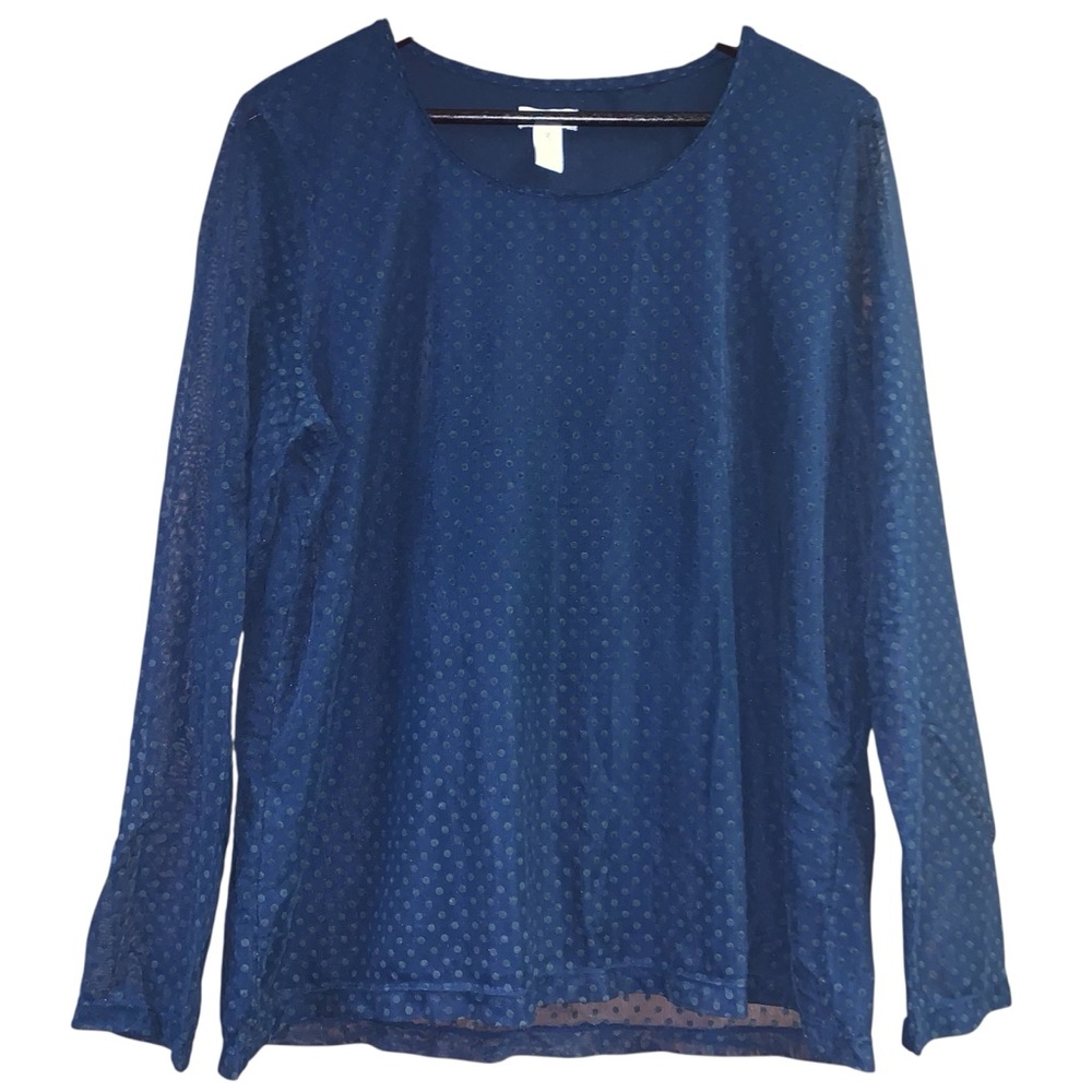 Chico's Blue Long Sleeve Relaxed Blouse